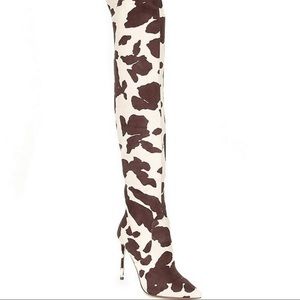 Steve Madden Viktory Cow Print Over-the-Knee Boots